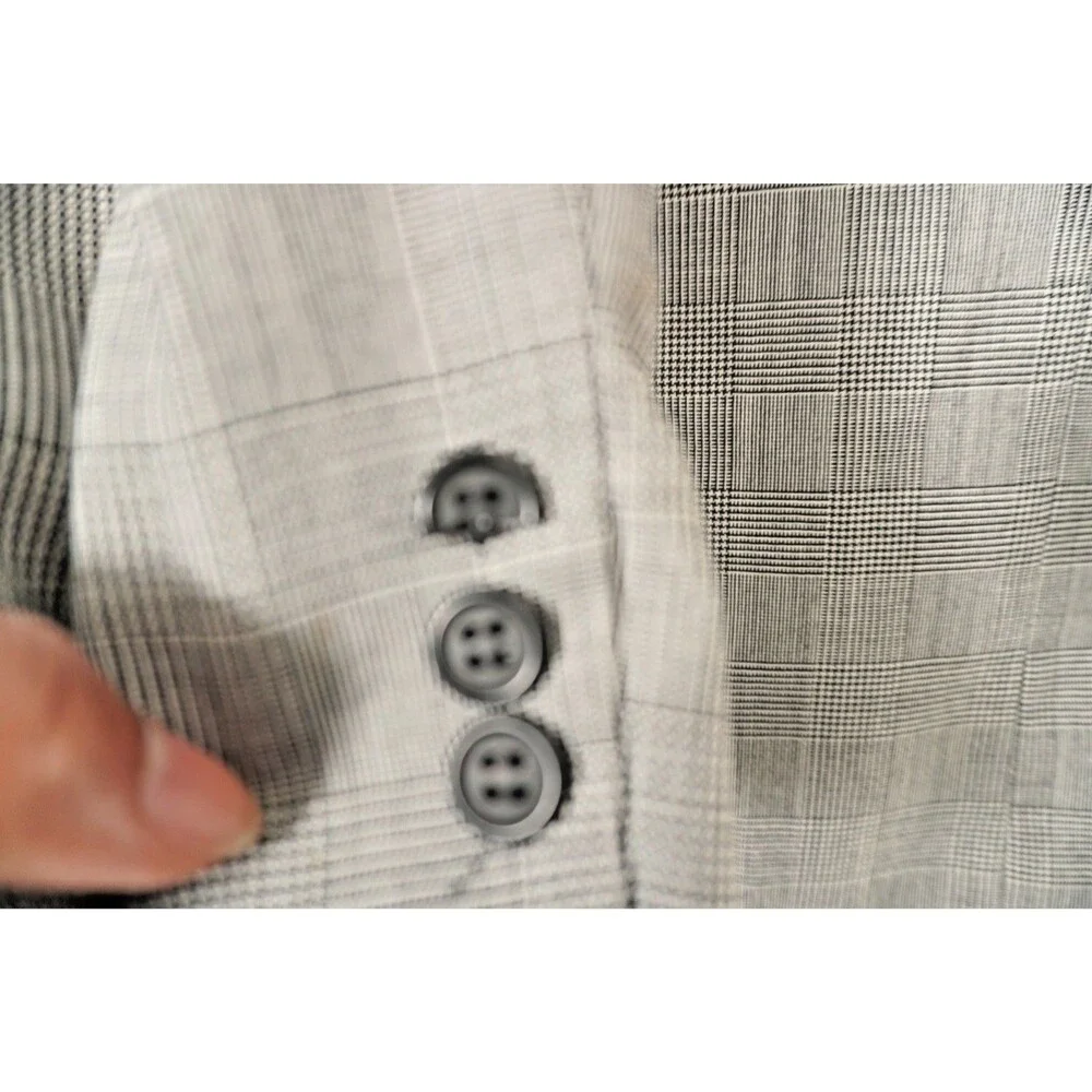 Vintage PIERRE BALMAIN Paris Men 39L Wool Blazer Jacket Designer Grey Glen Plaid